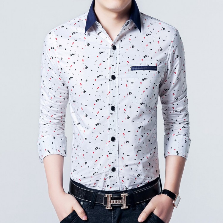 Floral print slim-fit shirt